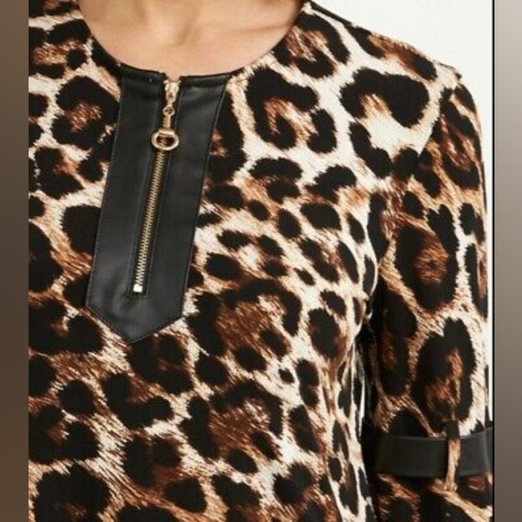 Joseph Ribkoff Leopard Print Tunic Top 14 - Picture 4 of 7